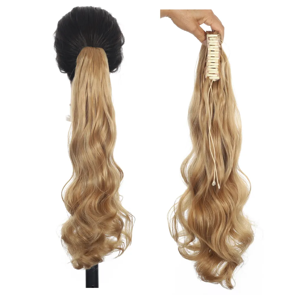 Long Claw ponytail synthetic hair Ponytail Extension 24''Curly Wavy Claw Hair piece