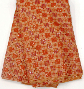 Bán Sỉ Vải Ren Kim Sa Vải Tuyn Thêu Đính Cườm Vải Ren Tiệc Cưới Châu Phi Màu Xanh Dương Hoàng Gia - Product Image 3