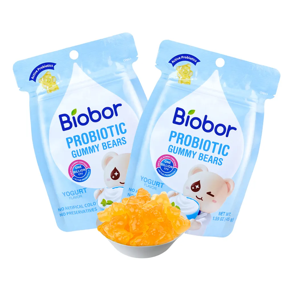 Biobor Healthy Candy Active Probiotics One Billion Cfu Yogurt Sabor Sin colores artificiales Conservantes Osos Gummy Candy