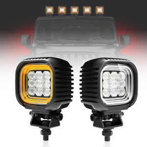 नए एलईडी कार्य लैंप 4 इंच दोहरी रंग ड्रिल एम्बर सहायक ट्रक ड्राइवर प्रकाश - Product Image 5