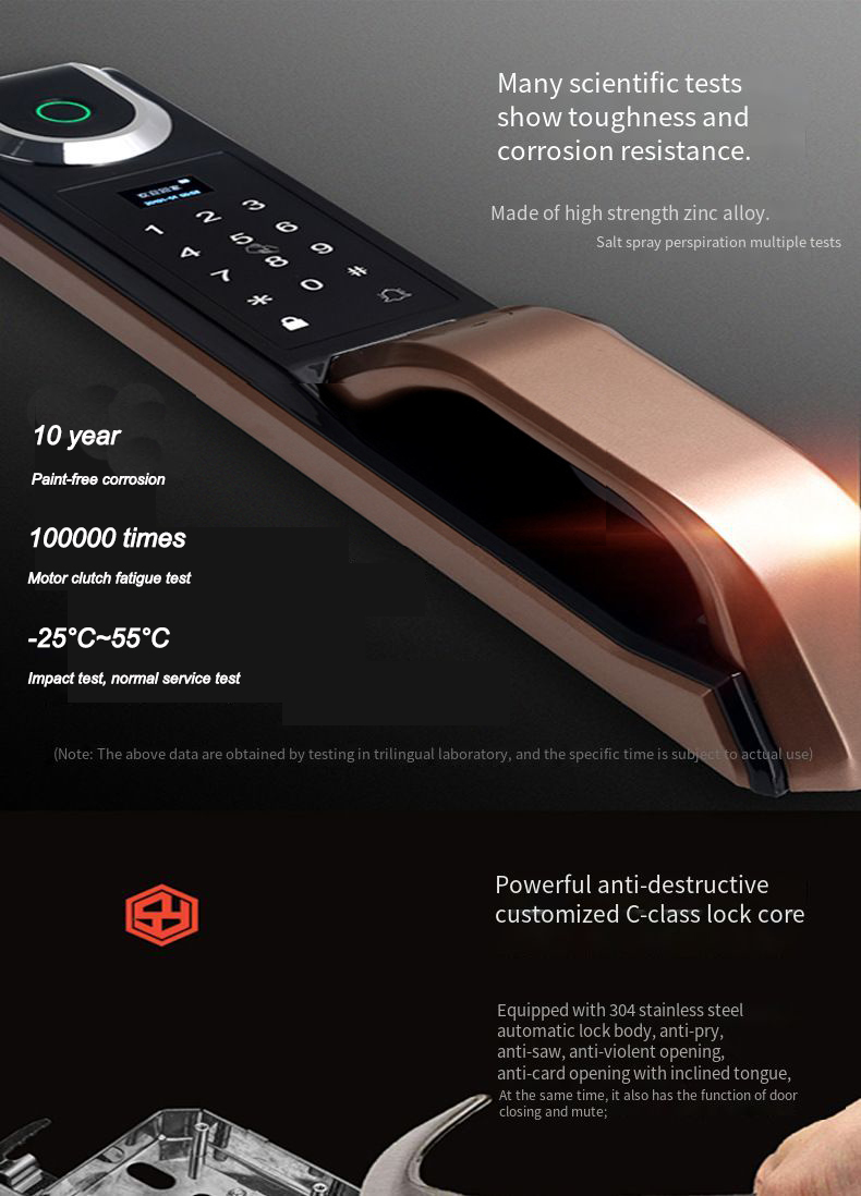 Intelligent door lock hierarchical smart management touch sensing unlocking record multiple verification safety fingerprint lock