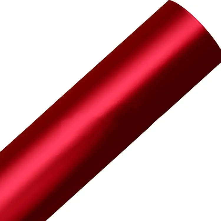 Película de cromo para coche, sin burbujas, alta elasticidad, color rojo mate, envoltura de vinilo, 1,52x18m