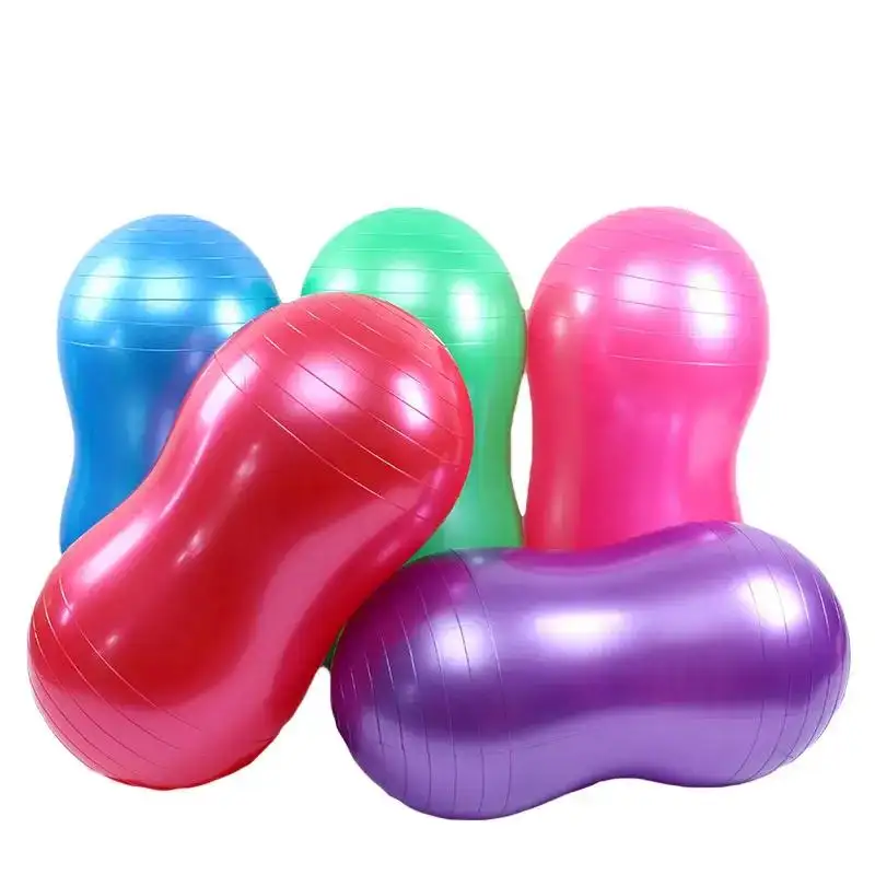 Wholesale Custom Logo Gym Fitness Equipment Yoga Balance Ball Anti-Burst PVC Peanut Yoga Ball With Foot Pump