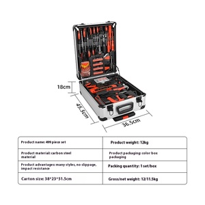 499件多功能家用工具套装成套组合拉杆箱，带电气修理和锤子箱 - Product Image 6