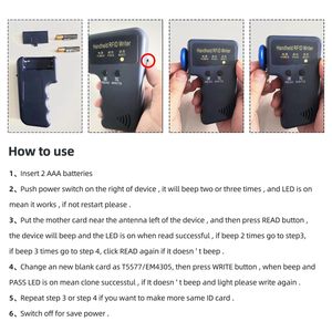 IDカードクローナーRFIDリーダーライター、ハンドヘルドRFIDコピー機、125 khzIdおよびHidカード用RFIDリーダー - Product Image 5
