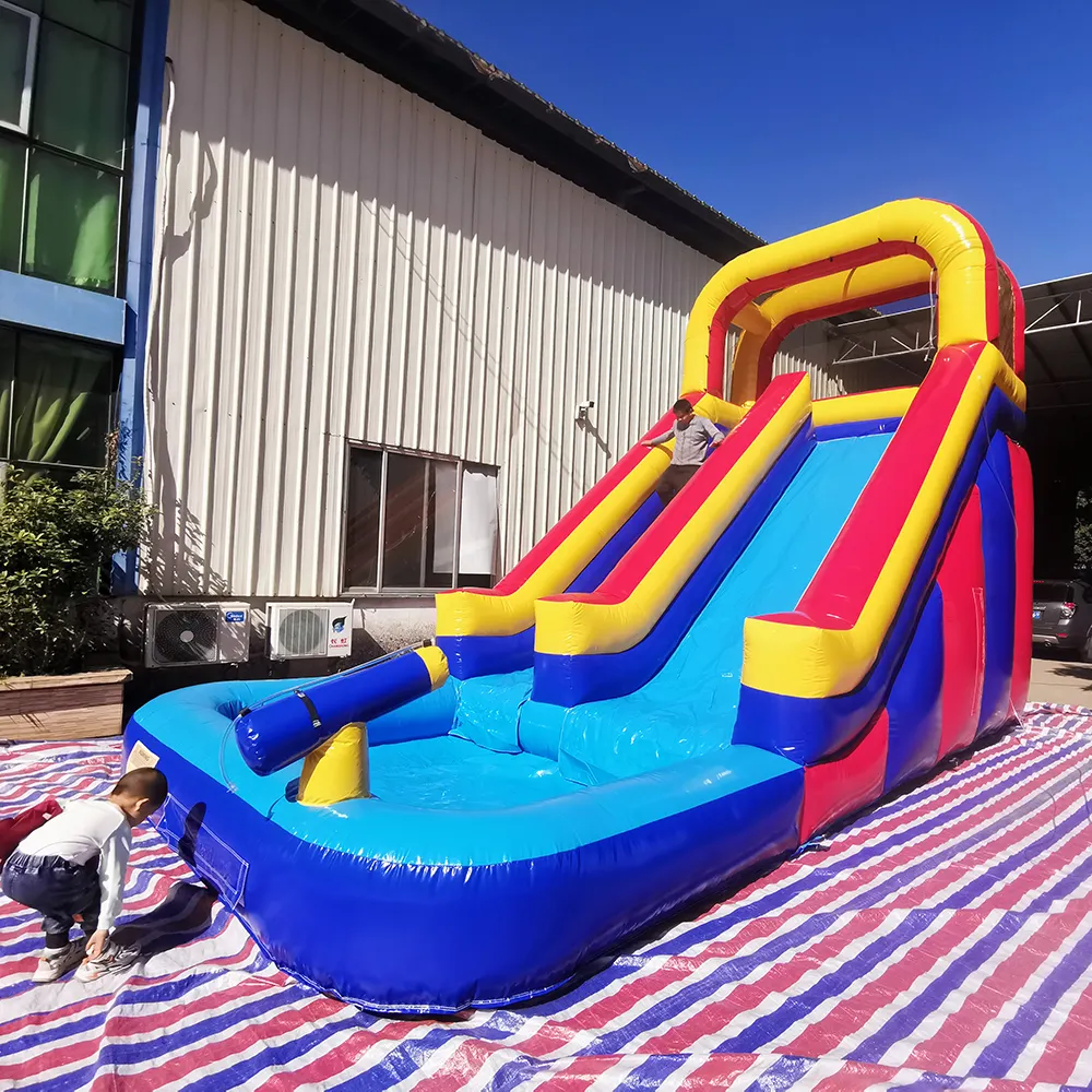 Corrediça inflável para parede de escalada ao ar livre, corrediça inflável para água e piscina pequena, novo design