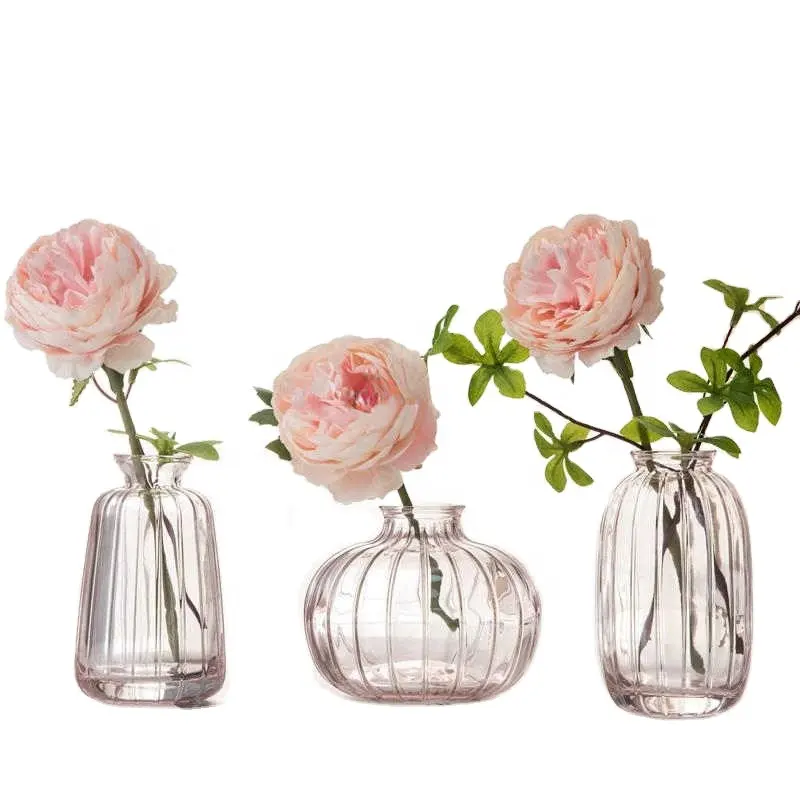 Простая мини витражная ваза с орнаментом для украшения дома бутылка для ароматерапии гидропонная Цветочная композиция стеклянная ваза