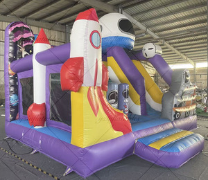 Tàu Vũ Trụ Sẵn Sàng Để Tàu <span class=keywords><strong>2025</strong></span> Hot Bán 0.55Mm Pvc Bạt Nhảy Nhà <span class=keywords><strong>Inflatable</strong></span> Bouncer Trẻ Em Trong Nhà Sân Chơi Với Slide - Product Image 1