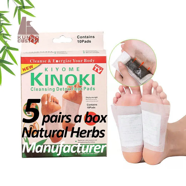 Kinoki-almohadillas de desintoxicación para pies, 10 unidades/bolsa 2 In 1, parche japonés