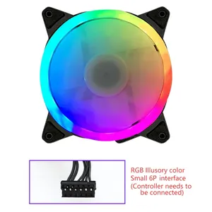 Herder 120mm RGB 4pin bilgisayar soğutma fanı renkli LED oyun PC hayranları için plastik soğutucu ile bilgisayar kasası - Product Image 6