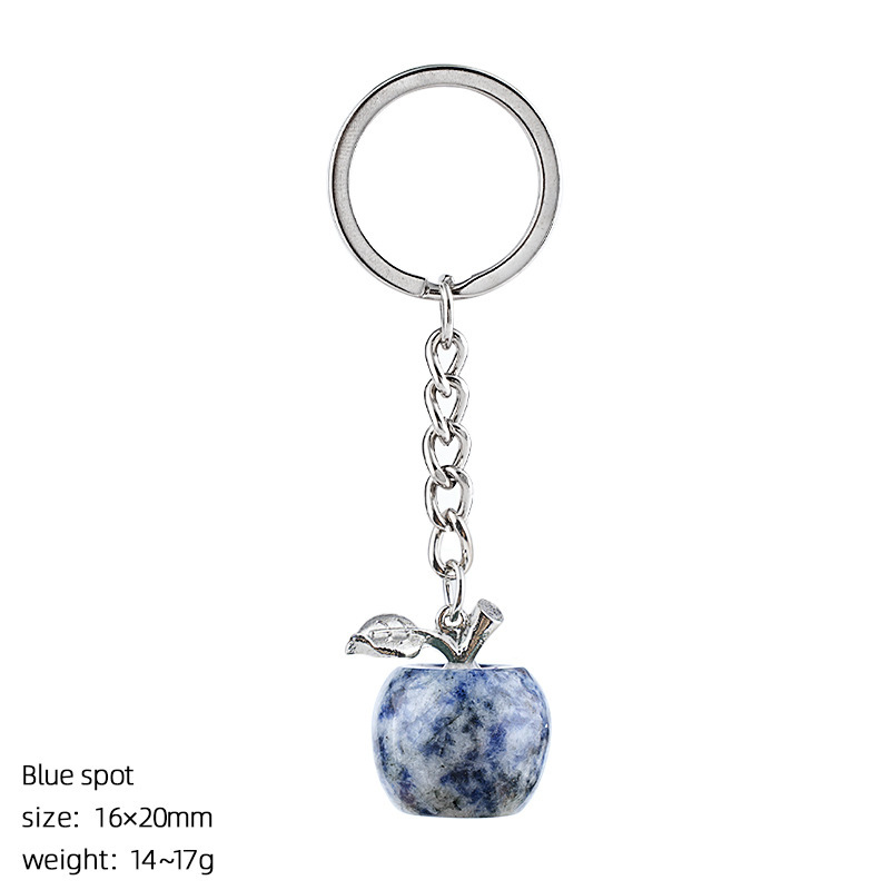 Blue point jade apple keychain