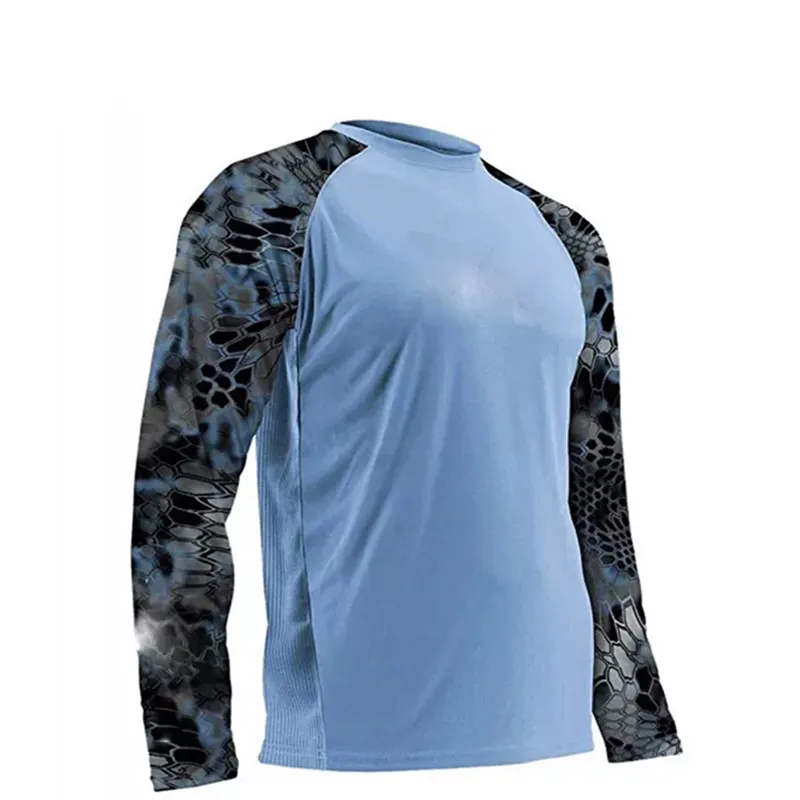Herren langärmeliges Netz-entlüftetes UV-Angelnshemd kundenspezifisch UPF 50+ Sonnenschutz Feuchtigkeit Wickeln Polyester Elasthan Sportbekleidung