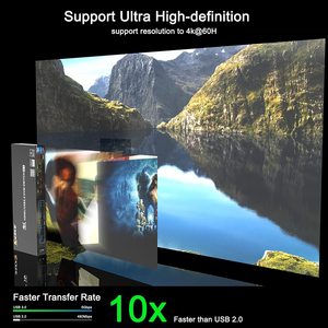USB 3.0共享器KVM切换器集线器4进1出集线器共享转换器4端口4k 60hz高清MI KVM交换机 - Product Image 6