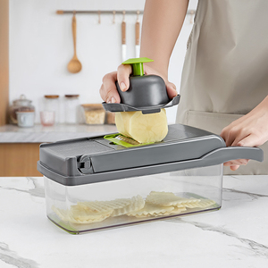 Çok fonksiyonlu 7 bıçakları sebze kesicisi Dicer dilimleme kesici çelik fransız Fry kesici gıda konteyner ile meyve için - Product Image 4
