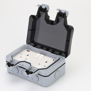 Caja de enchufe de interruptor impermeable de neón tipo Reino Unido Dual 13A con 2 enchufes de CA enchufe de extensión de 2 salidas de CA - Product Image 4