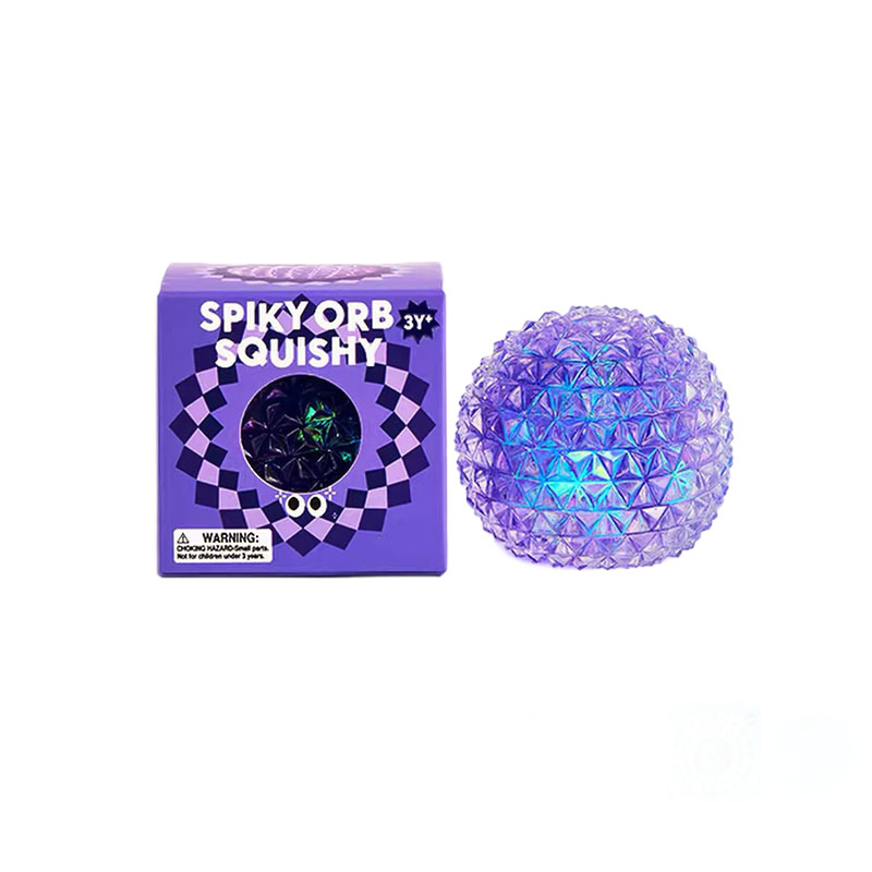 Bola de diamante púrpura en caja.