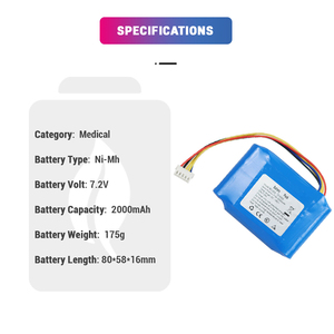 NI-MH 7.2V 2000mAh remplacement BL-2000 BD-200 I76300 IT-6300 YBC-800A batterie ART-3000B pour OTDR médical - Product Image 2