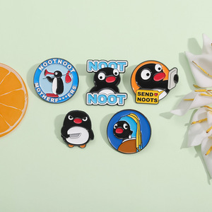 <strong>Original</strong> Ice Penguin Cartoon Pattern Metal <strong>Badge</strong> Versatile Engraved for Lapel Pin with Digital Printing for Clothing Accessories