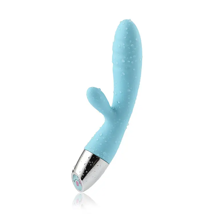 Silikon lembut ramah kulit 10 frekuensi mainan seks motor ganda vibrator Dildo untuk wanita