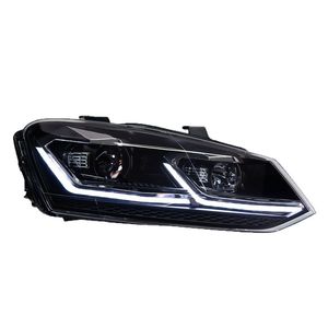 Volkswagen POLO 2011-2018 LED ไฟหน้าแบบคู่ L เลนส์ DRL สัญญาณไฟเลี้ยว12V 36W ชิปสีขาวดัดแปลงไฟหน้า - Product Image 1