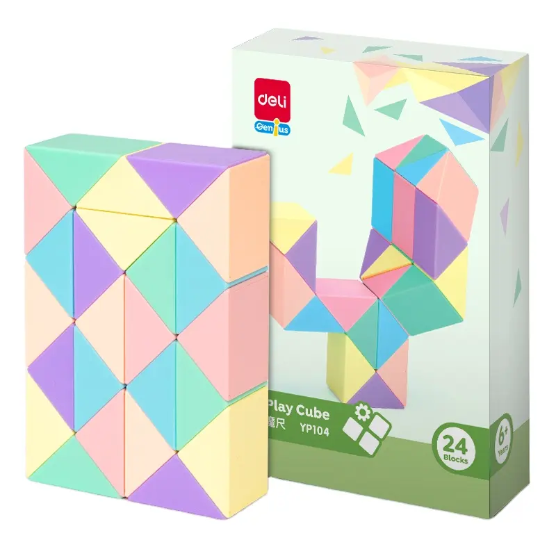 Deli YP104 anaokulu Macaroon renk sihirli cetvel ile 24 segmentleri eğitici oyuncaklar öğrenciler için çocuk karton başına 120 adet set