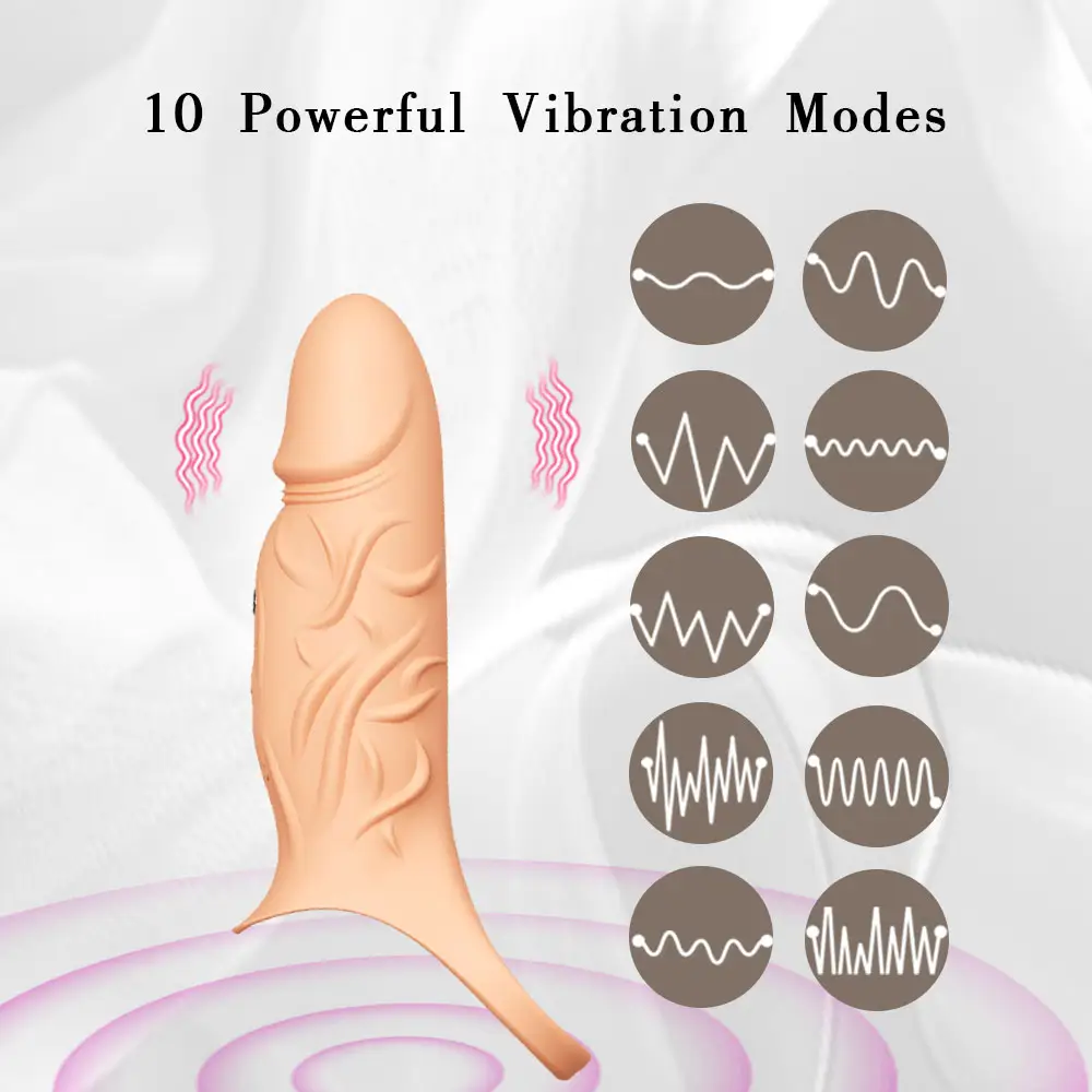 Juguetes sexuales Neonislands 10 estimulan el vibrador masculino que mejora la dureza erecciones de larga duración manga del pene anillo vibrador para el pene