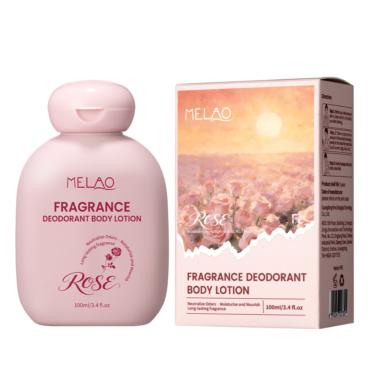 Loción corporal desodorante perfumada (rosa)