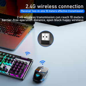 AULA T610 Combo de teclado y ratón para juegos inalámbrico recargable 2,4G LED retroiluminado con iluminación fresca para juegos de oficina y escritorio