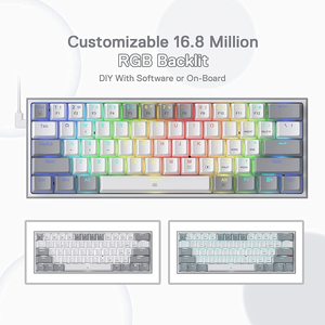 Redragon K617 RGB Có Dây Cơ Khí Chơi Game Bàn Phím 60% RGB Đèn Nền Hoán Đổi Nóng Gasket Cấu Trúc Chơi Game Bàn Phím Cho Game Thủ - Product Image 5