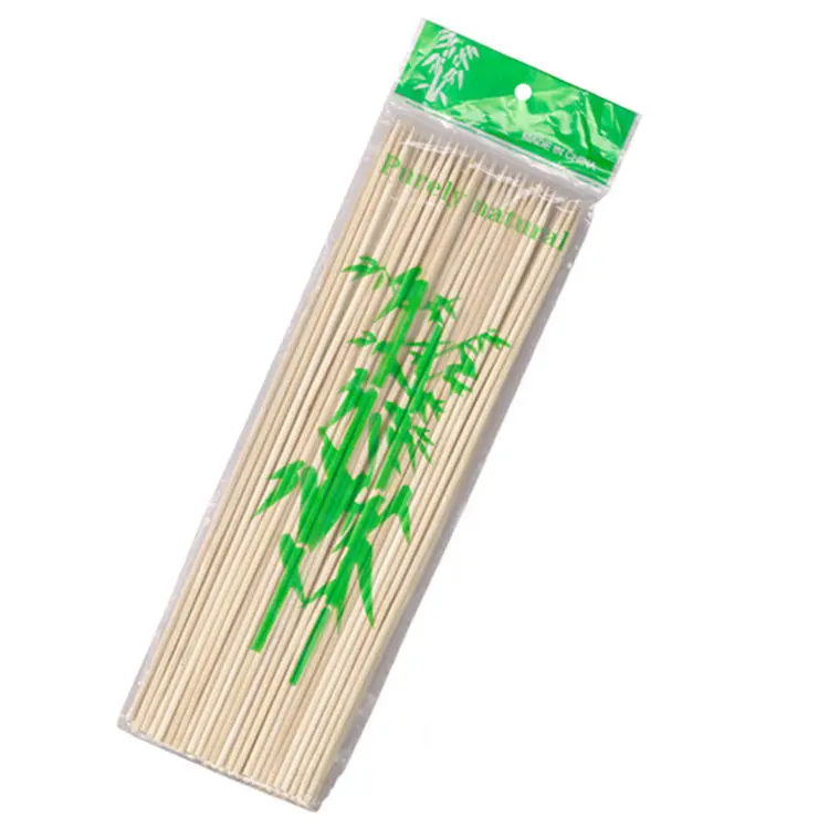 Tusuk Sate Bambu Buah Bulat Bambu Kualitas Makanan Tiongkok 4Mm 25Cm Tongkat Kayu Tusuk Sate Bambu 30 Cm