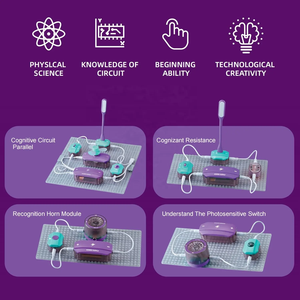 Set di esperimenti educativi con stelo 2025 per l'apprendimento dell'ingegneria pratica 25 pezzi Kit di circuiti elettronici a scatto scientifico Set di giocattoli - Product Image 3