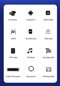 10.99 inch 4 gam Dash Cam với ống kính kép 1080P Độ Phân Giải Android GPS ADAS thông minh gương DVR IPS màn hình 1-năm bảo hành RAM làm cho - Product Image 6