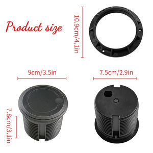 Cubierta de enchufe oculto para escritorio, toma de corriente redonda de 80mm, con puerto USB y Tipo C - Product Image 3
