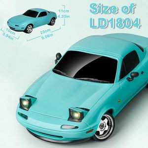 Dwi 1:18 2.4GHz รถดริฟท์บังคับวิทยุรุ่นรถแข่งโรสโคปพร้อมไฟ LED จำลองรถของเล่น RC สำหรับเด็ก - Product Image 3