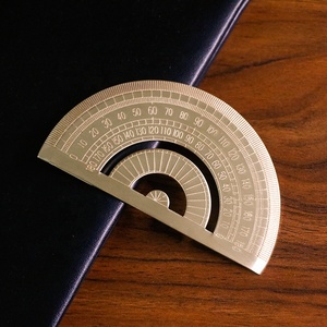 建築家製図用1.0mm半円H65真ちゅう製金属分度器 - Product Image 3