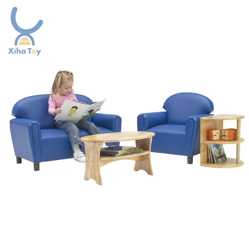Xiha sofá de duas faces infantil, sofá com função de armazenamento para sala de estar ou para leitura, cadeira infantil