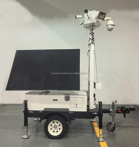 หอคอยกล้องวงจรปิดพลังงานแสงอาทิตย์สำหรับภายนอกอาคาร แผงโซลาร์เซลล์ 2*435 วัตต์ หอคอยตรวจสอบพลังงานแสงอาทิตย์เคลื่อนที่ รถพ่วงเฝ้าระวังเคลื่อนที่ - Product Image 2