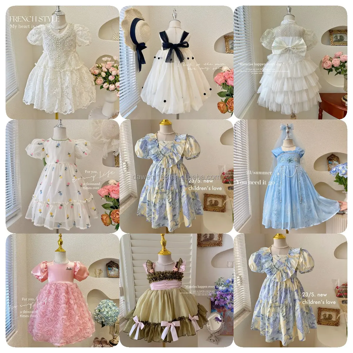 China makes high-end girls clothes dresses hot selling cheap children's dresses children's clothes printed summer