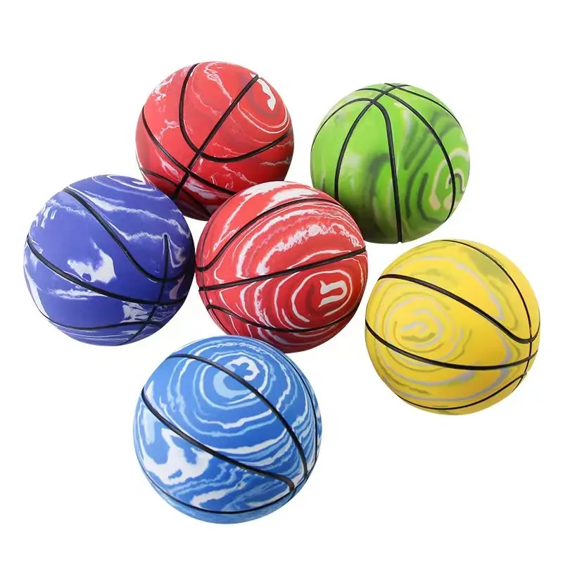 Factory Wholesale High Quality Colorful High Bouncing Soft Hollow Rubber Basketball Juggling Balls With Custom Logo Printing