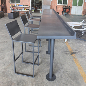 Hiện đại Patio băng ghế dự bị & kim loại <span class=keywords><strong>Bar</strong></span> bảng thiết lập Kiểu dáng đẹp đồ nội thất ngoài trời cho nhà hàng terraces, công viên lounges & ban công quán <span class=keywords><strong>bar</strong></span> - Product Image 3