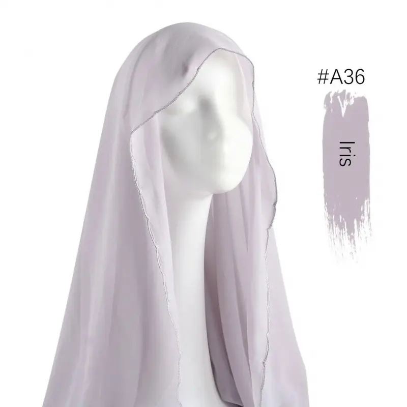Wholesale Spring High Quality Long Designs Muslim Chiffon Polyester Headscarf Bonnet Reversible Customized Headgear Night Cap