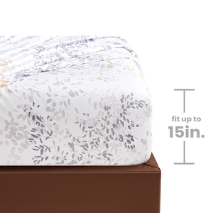 优雅简约简约花草主题四件套涤纶平板贴装床单 - Product Image 2