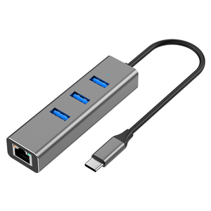 2025 nuova 3.0 Rj45 porta di rete tipo c Usb c Hub adattatore C a 3 in 1 Usb 3.0 Hub con Rj45 Ethernet per Computer - Product Image 1