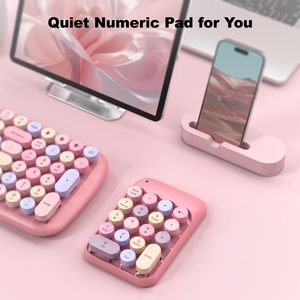 <strong>18</strong>-<strong>Keys</strong> <strong>USB</strong> Wireless <strong>Numeric</strong> Keypad 2.4G Portable Keycap Extensions Pink Numpad for Financial Accounting - Product Image 4