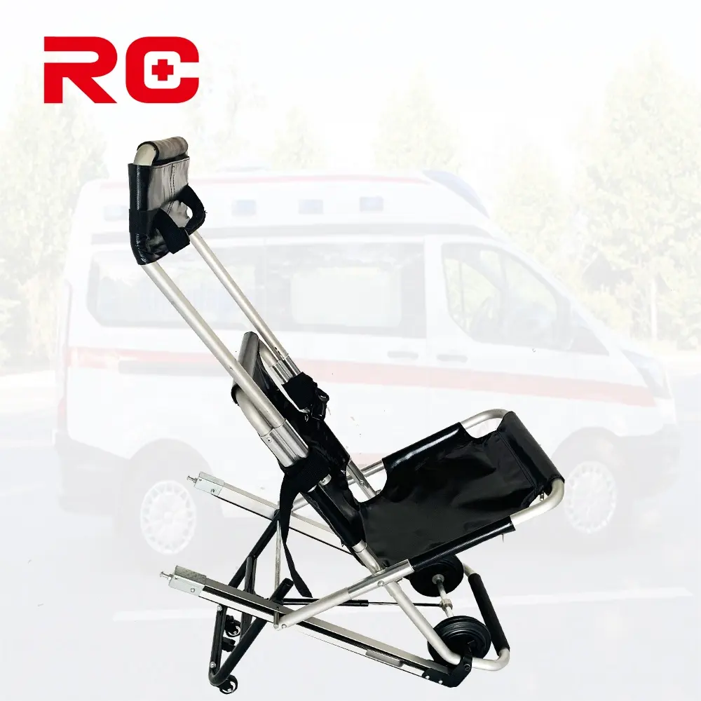 Intera vendita emergenza portatile regolabile ambulanza scala rampicante sedia a rotelle barella pieghevole
