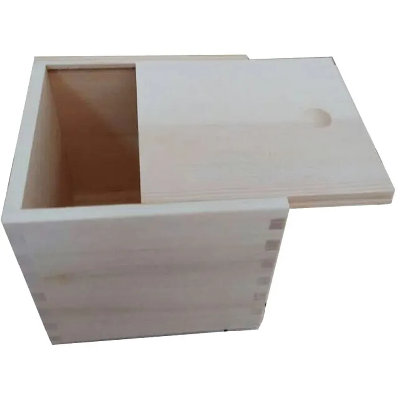 Personalizada de fábrica de madera inacabada caja de almacenamiento con deslizante superior de productos de madera de caja de regalo