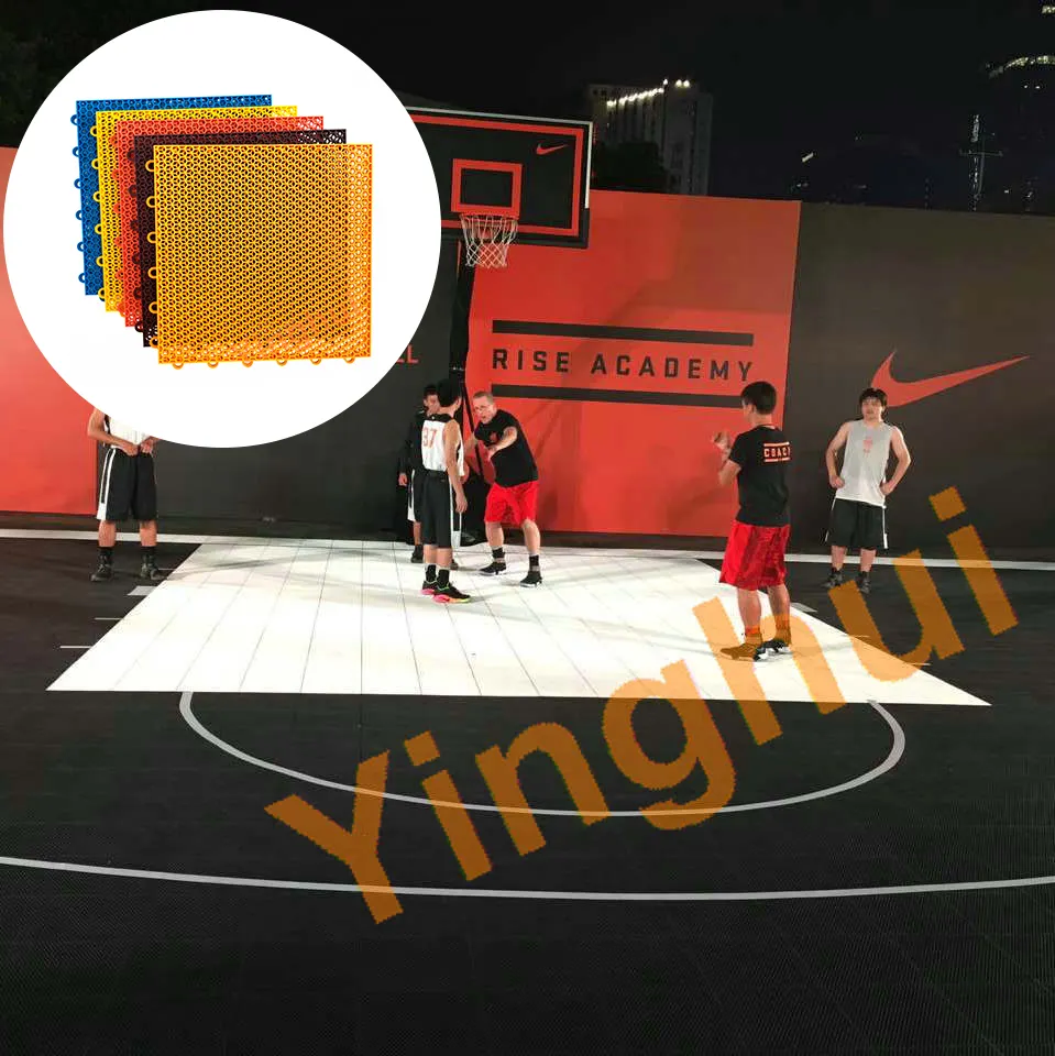 O-01 Portable Temporary PP Basketball Court Plastic Grid Tiles Outdoor Futsal Tennis Court Flooring