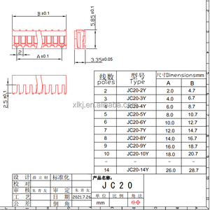 Cndz ขั้วต่อสายไฟและขั้วปลายสายไฟให้ระยะห่าง JC20 2.0 - Product Image 4