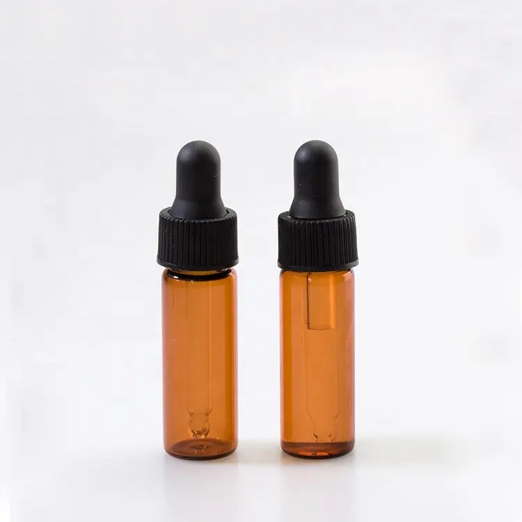 Barato pequeño mini botella de 1ml 2ml 3ml 5ml ampolla pequeña de vidrio con cuentagotas de aceite esencial perfumes farmacéuticos líquidos reactivos