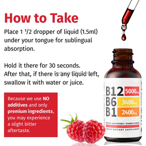 Vitamine B-Complex Daalt Energie Hersenhart Ondersteunt Vitamine-Energie Verbetert Organische Veganistische Vitamine B1 B6 B12-druppel - Product Image 6
